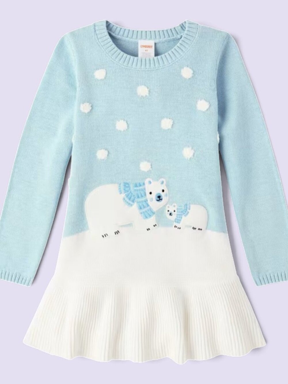 Gymboree Girls Polar Bear Peplum Little Snowflake Sweater Dress (8)